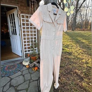 BDG Utility Jumpsuit in Cream